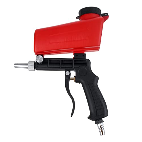 Sandblaster - Juego de pistolas de arena para eliminar pintura, manchas, óxido y superficies limpias, color rojo