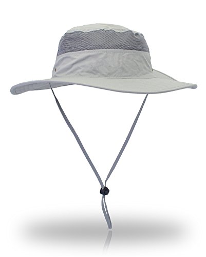 Saoirse.Hats Sombrero de verano para hombre, protección UV, sombrero de pescador unisex, plegable, transpirable, para adultos, talla 60, color gris claro, tamaño M