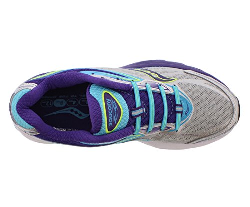 Saucony Ride 8, Zapatillas de Running Mujer, Multicolor (Silver/Purple/Blue), 37.5 EU