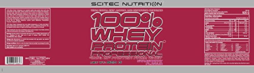 Scitec Nutrition 100% Whey Protein Professional con aminoácidos clave y enzimas digestivas adicionales, sin gluten, 920 g, Fresa