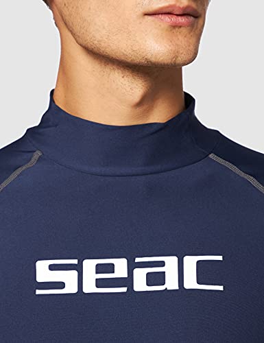 SEAC RAA Long EVO Camiseta para Snorkeling y Natación con Protección UV, Hombre, Azul/Azul Claro, L