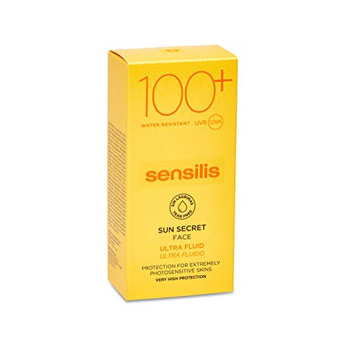 Sensilis Sun Secret - Protector Solar Facial Ultra Fluido 100, para Pieles Sensibles e Intolerantes al Sol - 40 ml