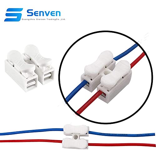 Senven® 68Pcs CH2 Conector Cable Resorte, Bloque de Terminal Rápido de Resorte 10A, Iluminación, fuente de Alimentación y Conexión de Cableado del Automóvil