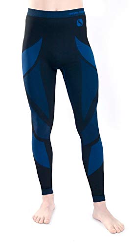 Sesto Senso® Pantalón Térmico Hombre Ropa Interior Térmica Funcional Calzoncillos Largos Leggins Termo Activo (M, Azul)