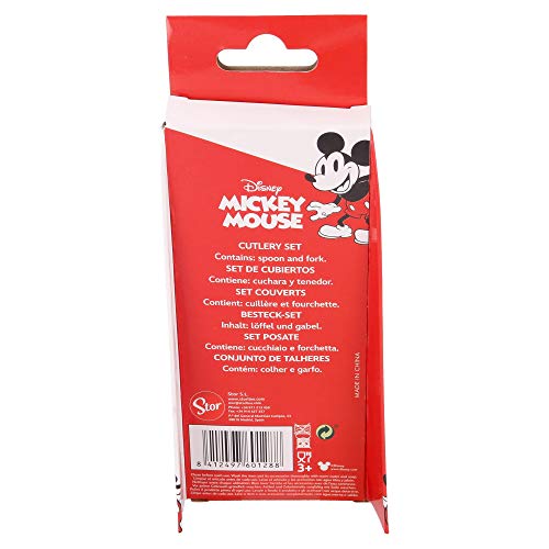 Set De 2 Cubiertos Infantiles De Acero Inoxidable Compuesto De Tenedor Y Cuchara | Mickey Mouse True Original