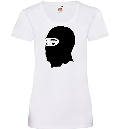 Shirt84.de - Camiseta con pasamontañas para mujer Blanco XL
