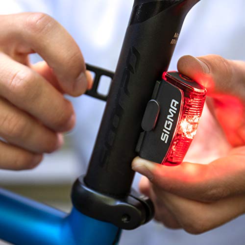 Sigma Sport - Infinity | Faro de Bicicleta LED con 16 h de autonomía | Faro Trasero con batería Que Cumple la normativa Alemana de tráfico, Negro, Universidad