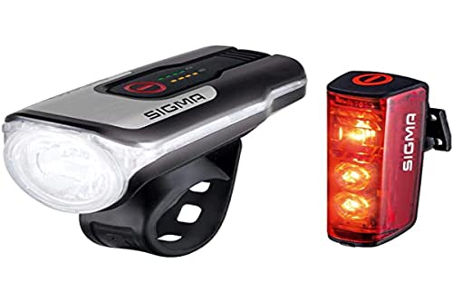 SIGMA SPORT - Juego de Luces LED para Bicicleta Aura 80 y Blaze | homologadas por la StVZO + SIGMA SPORT - Blaze | Faro de Bicicleta LED | Faro Trasero con batería y con luz de Freno