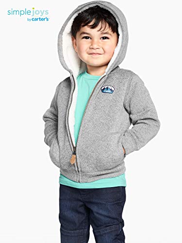 Simple Joys by Carter's Hooded Fleece Jacket with Sherpa Lining Chaqueta de Forro Polar, gris, 5T