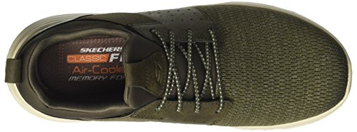 Skechers Delson - Camben - Zapatillas, Hombre, Multicolor (OLV Black Mesh W /Synthetic), 39 EU