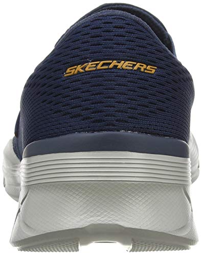 Skechers Equalizer 4.0, Zapatillas sin Cordones Hombre, Azul (Navy Engineered Mesh/Orange Trim Nvor), 42 EU