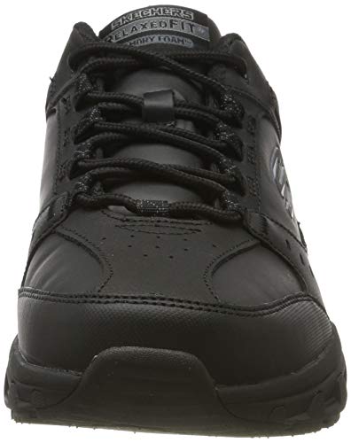 Skechers Oak Canyon-Redwick, Zapatillas Hombre, Negro (BBK Black Leather/Synthetic/Textile/Black Trim), 45 EU