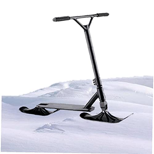 Ski Scooter Ski Ski Sled Tablero Dirección Ski Dual Use Rueda de trineo Scooter Montar Piezas Neumático Negro 2pcs