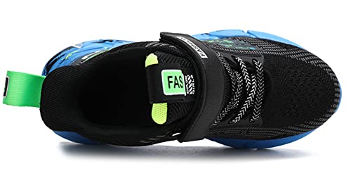SMajong Zapatillas de Deporte Niños Niños Zapatillas de Correr Transpirables Zapatillas de Running Ligeras Zapatos para Caminar al Aire Libre para Niño, A-Negro 35 EU