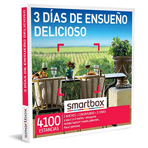 Smartbox - Caja Regalo 3 días de ensueño Delicioso - Idea de Regalo Novios - 2 Noches con Desayuno y 2 cenas o SPA para 2 Personas
