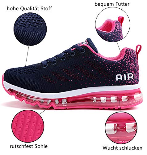 Smarten Zapatillas de Running Hombre Mujer Air Correr Deportes Calzado Verano Comodos Zapatillas Sport Blue Red 40 EU