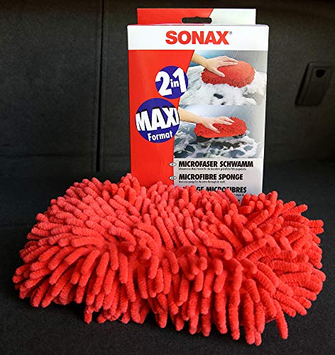 SONAX Esponja de microfibras (1 unidad) en formato maxi para un lavado del automóvil minucioso | N.° 04281000