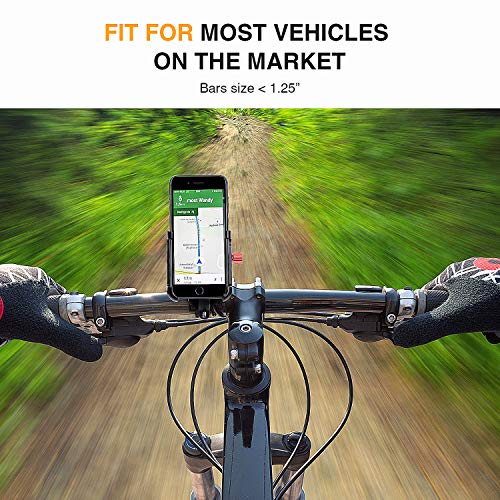 Soporte Movil Bicicleta y Moto, Soporte de Teléfono Celular de Aluminio de 360​​° para Motocicleta de Bicicleta Compatible con iPhone 13,12,11, X,8, 7, 6S, Samsung S10 S9 S8
