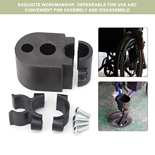 Soporte para bastón/muleta para silla de ruedas, soporte para bastón para bastón para silla de ruedas Soporte para muleta Scooter eléctrico Silla de ruedas/andador/bastón Accesorio universal