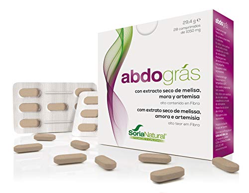 Soria Natural - ABDOGRAS - Reductor de grasa abdominal - Mejora el metabolismo - 28 comprimidos - Alto contenido de fibra