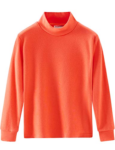 Spring&Gege Camiseta de manga larga para niños pequeños y grandes, de algodón suave, naranja, 12 años