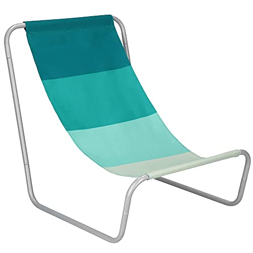 SPRINGOS Tumbona de playa compacta con bolsa de transporte, plegable, tamaño: 50 x 60 x 52 cm, con tela Superstar entre las sillas de playa (verde)