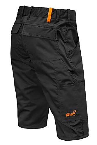 strongAnt Pantalones Cortos de Trabajo, Pantalones Cortos de Trabajo Profesionales con YKK Original, 97% algodón / 3% Elastano 260 g/m² - Color Negro. Tamaño: 48