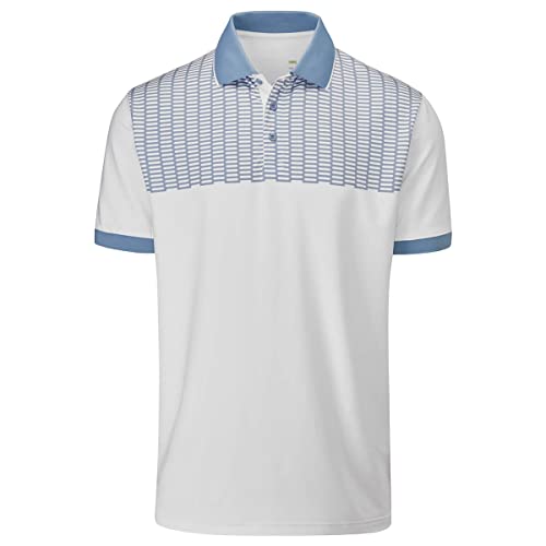 Stuburt Polo de Golf Monarch para Hombre Camiseta, Blanco/Montaña, 3XL
