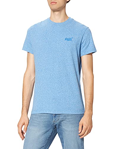 Superdry Camiseta con Logotipo Vintage, Fresh Blue Grit, L para Hombre