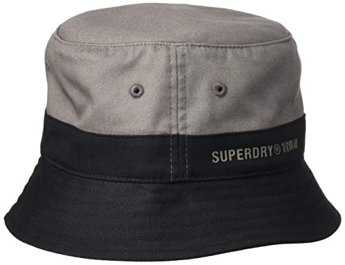 Superdry GWP Bucket Hat Gorras, Black/Grey, S/M para Hombre