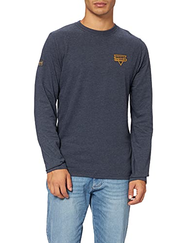 Superdry Heritage Mountain LS Top Camiseta, Eclipse Navy, M para Hombre