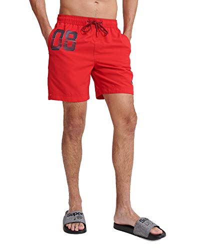 Superdry Waterpolo Swim Short Pantalones Cortos, Rojo (Flag Red Oxl), X-Large para Hombre