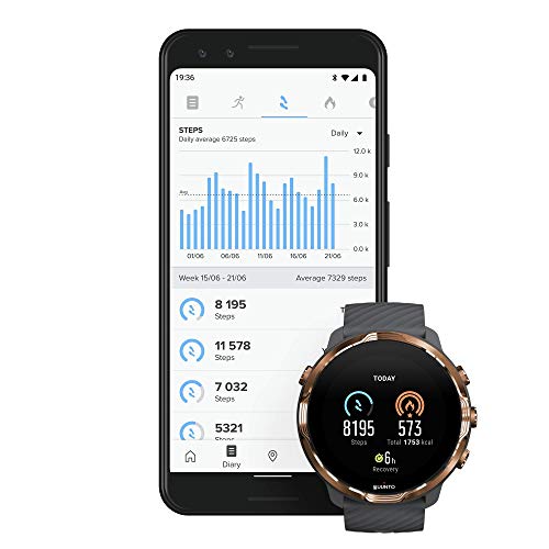 SUUNTO 7 GPS Sport Smartwatch con Wear OS by Google, grafito, cobre