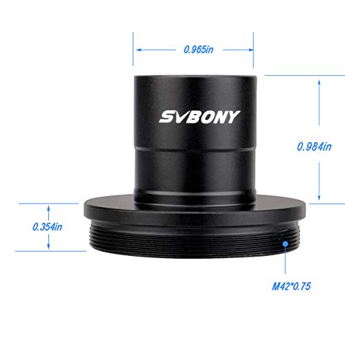 Svbony SV124 Adaptador Camara Telescopio 0.965" Adaptador T2 y Tubo Extensión Anillo T Compatible con Nikon