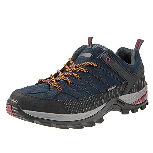 Swissly Cordones redondos para zapatos de trabajo y trekking, 100% poliéster, diseño: Twist, color: negro/naranja, longitud: 160 cm