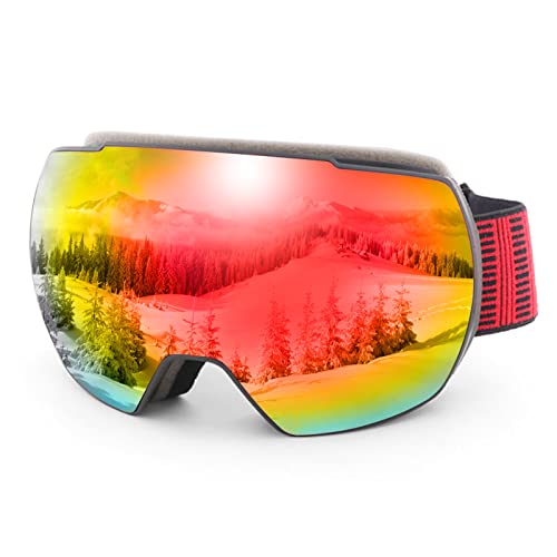 Taruor Gafas de esquí antivaho Protección UV400 Gafas de Nieve Gafas de sknowboard para Hombres, Mujeres y jóvenes