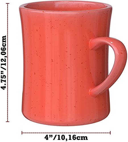Tazas de Café de Cerámica Vintage - Juego de 6 Tazas de Café Multicolor - Tazas de Cerámica Retro - Seguro para Microondas y Lavavajillas - Tazas Decorativas para tus Bebidas Favoritas 350ml/Taza