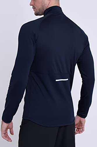 TCA Hombre Winter Camiseta con Media Cremallera Running - Manga Larga - Night Sky (Azul), L