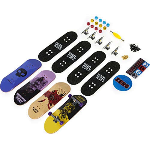 TECH DECK - FINGER SKATE - PACK 4 FINGERBOARDS - Auténticos Mini Skates para Dedos 96 mm Personalizables - 6028815 - Juguetes Niños 6 años + - Modelo Aleatorio