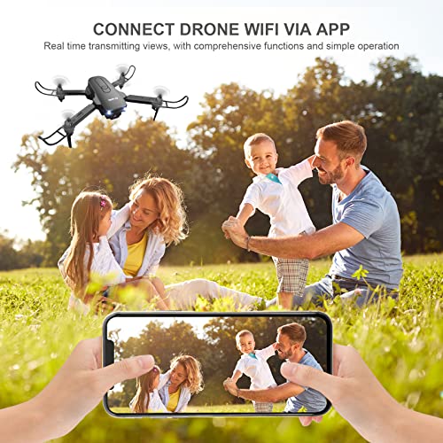 tech rc Mini Drone con Cámara 1080P, Aplicación WiFi FPV, Modo Sin Cabeza, Flip 3D, Despegue con Una Tecla y Sensor de Gravedad, Drone Plegable con 2 Baterías, Buen Regalo para Principiantes y Niños