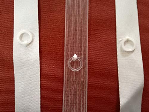 TENDAGGIMANIA ® Cinta con anillas para cortinas a paquete - personalizable - Grosor 16 mm - Blanca - termosoldable