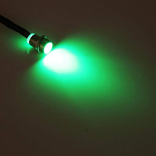 testigo luminoso 12v competición-Duokon 4 piezas bombillas de luz indicadoras LED para automóviles, 12 v 8 mm Panel LED Piloto Dash Luz de advertencia lámpara indicadora Coche Van barco(verde)