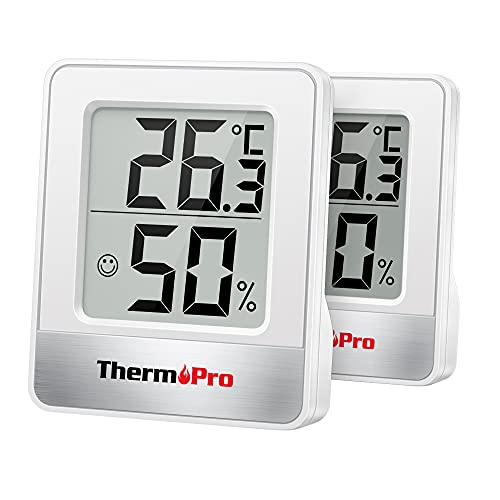 ThermoPro TP49-2 Mini Termómetro Higrómetro Digital Termohigrómetro de Interior Medidor de Temperatura y Humedad para Medir Ambiente del Hogar