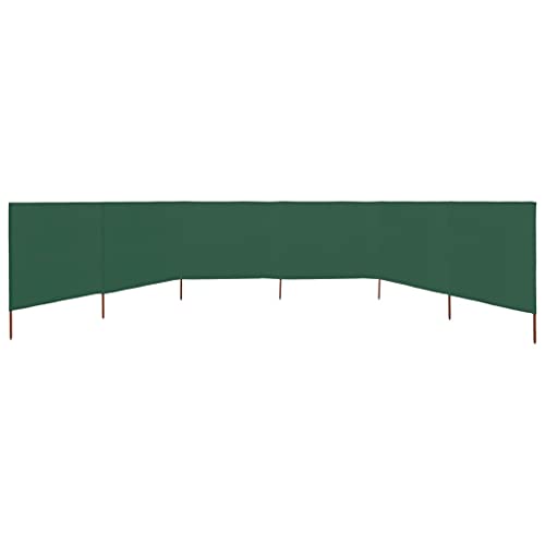 Tidyard Paravientos de Playa de 6 Paneles de Tela 800x80 cm Verde Toldo Lateral Exterior - contra Viento, Sol y visión