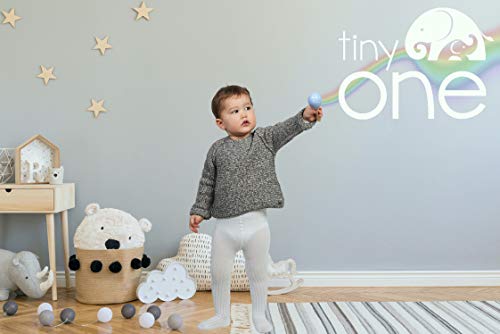 Tiny One Leotardos para bebé niña y niño en juego de 3 – Juego de medias de algodón orgánico y certificado GOTS – Color blanco blanco hueso 62/68 cm