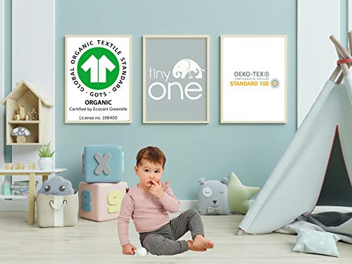 Tiny One Leotardos para bebé niña y niño en un paquete de 3 – Juego de medias de algodón orgánico y certificado GOTS Blanco roto, gris claro, negro. 62/68 cm