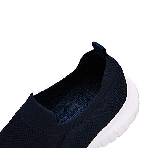 TIOSEBON Zapatillas sin Cordones para Hombre Zapatillas de Tenis de Deporte Ligeras Casuales para Correr y Caminar 47 EU Azul Oscuro