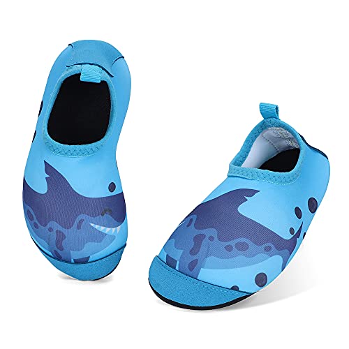 TIZAX Zapatos Verano de Agua para bebés Zapatos Escarpines Antideslizantes para niños Calcetines Descalzo de Secado rápido para Playa Piscina natación Tiburón Azul 20/21
