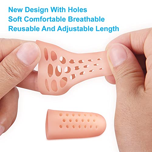Toe Protector, 10 Pcs Pinky Toe Caps, Toe Sleeves with Breathable Hole, Pies Previene Callos y Ampollas, nd Ingrown Toenails, Para Hombres y Mujeres. (Beige)