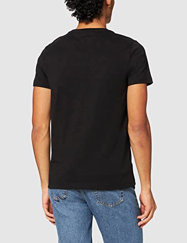 Tommy Hilfiger Logo T-Shirt Camiseta, Negro (Jet Black Base), XL para Hombre